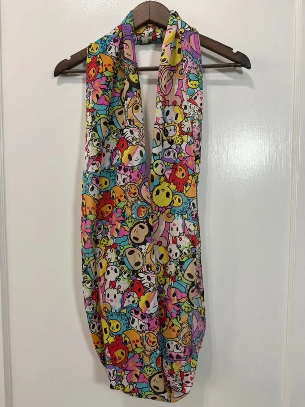 Tokidoki Character Print Infinity Scarf Designed by Simone Legno Rainbow Kawaii